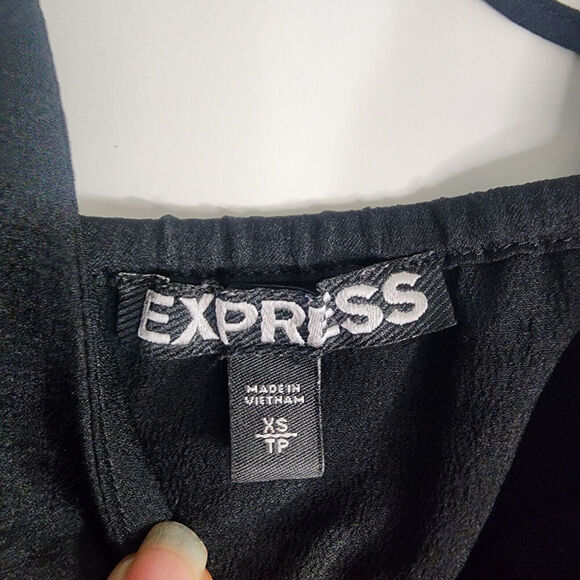 Express Camisole Black Faux Wrap V Neck Spaghetti Strap Women's Size XS - Picture 4 of 6